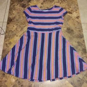 Girls striped dress size m 7/8